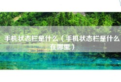 手机状态栏是什么（手机状态栏是什么在哪里）