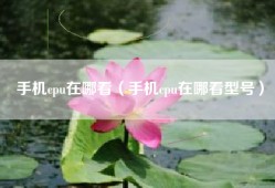 手机cpu在哪看（手机cpu在哪看型号）