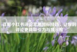详解小红书评论苹果图标技巧，让你的评论更具吸引力与显示度