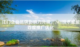 江门企业品牌影响力升级，.NET技术赋能百度推广优化