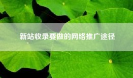 新站收录要做的网络推广途径