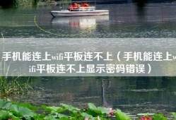 手机能连上wifi平板连不上（手机能连上wifi平板连不上显示密码错误）