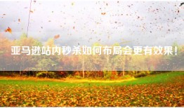 亚马逊站内秒杀如何布局会更有效果！