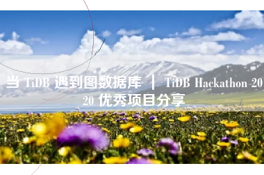 当 TiDB 遇到图数据库 ｜ TiDB Hackathon 2020 优秀项目分享