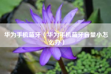 华为手机蓝牙（华为手机蓝牙音量小怎么办）