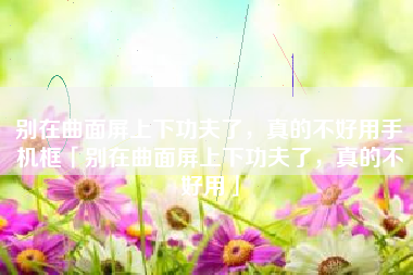 别在曲面屏上下功夫了，真的不好用手机框「别在曲面屏上下功夫了，真的不好用」