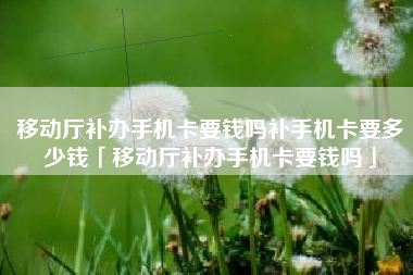 移动厅补办手机卡要钱吗补手机卡要多少钱「移动厅补办手机卡要钱吗」